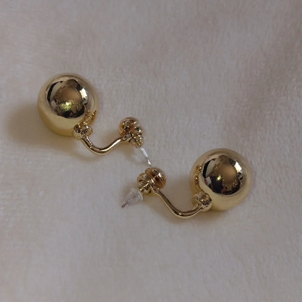 Elegant Gold Ball Earrings